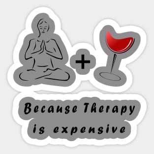 Yoga and Wine Tee Shirt Sticker